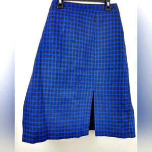 Blue Black Skirt With Split Size 18